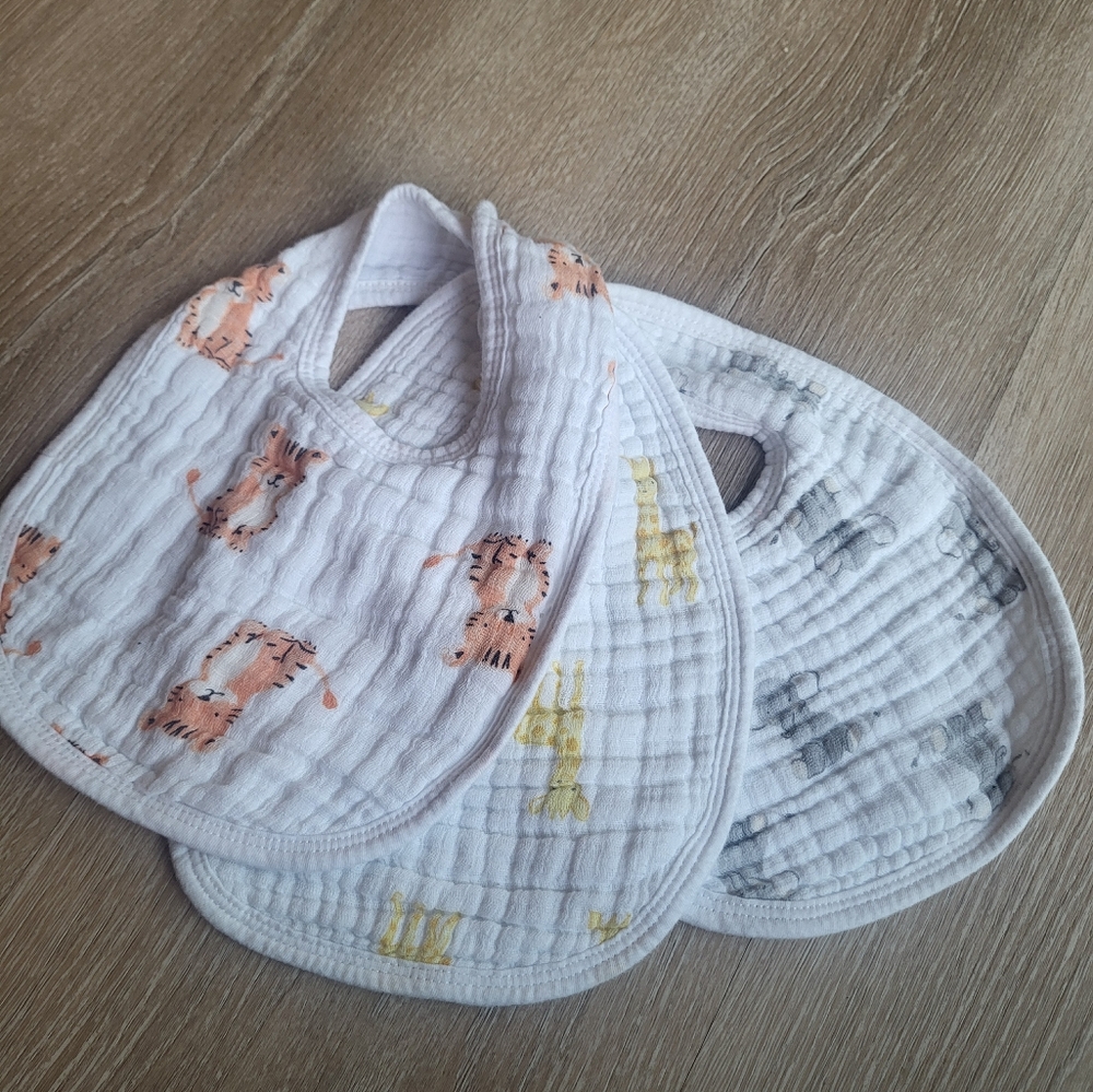 Set Of 3 Aden + Anais Muslin Bibs